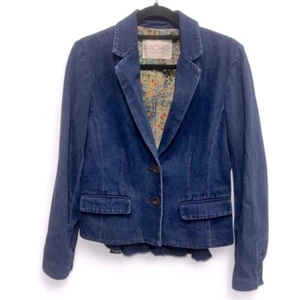 RACHEL Rachel Roy Denim Peplum Style Two Button Blazer size small - Picture 1 of 13