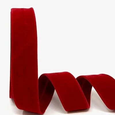 Byetsa Red 30mm Velvet Bias Tape on 10mm Roll NEW NIP  - Image 1 of 3