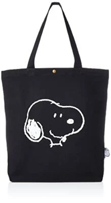 Bolso de Mano Snoopy Peanuts Lona Negro Simple Snoopy Face  Foto 1 de 4