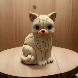 Cat Statue 6”  LEFTON Vintage Ceramic Figurine Nursery Home Decor Multicolor - Picture 1 of 8