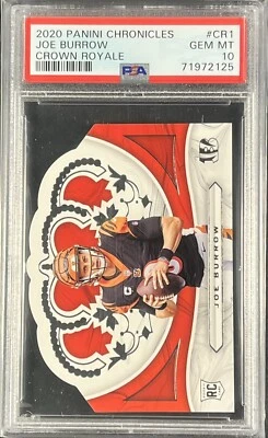 🔥💎JOE BURROW 2020 Panini Chronicles Crown Royale Die Cut RC #CR-1 PSA 10 🐅 - Image 1 of 2