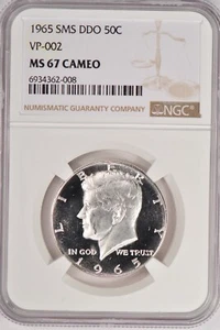 1965 SMS Kennedy Half Dollar NGC MS 67 CAMEO SP67CAM DDO VP-002 Only One in CAM - Picture 1 of 2