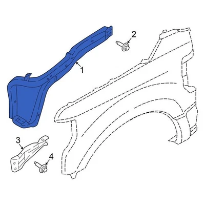 For Ford F-250 Super Duty 2023-2024 Ford PC3Z16C274A Front Right Fender Rail - Image 1 of 3