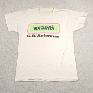 Vintage Avanti C.B. Antennas Shirt Mens Large White Moonraker CB Radio 80s Tee - Picture 1 of 16