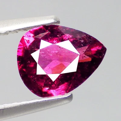 1.29 Ct Mind-Blowing Pear (7 x 6 mm) 100%Natural Purplish Pink Rhodolite Garnet - Image 1 of 4