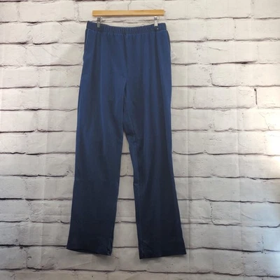 Lands' End Pants Womens 12 Medium Tall Navy Blue Pull-On Straight Leg Elastic - Image 1 of 4
