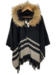 Diagram Grace Continental Angola Wool Black Poncho Size M-L #EF AZA - Picture 1 of 4