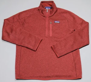 Patagonia Sweater Mens Medium Red Quarter Zip Better Sweater Fleece Pullover - Picture 1 of 7