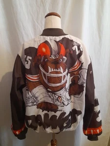 Vintage Cleveland Browns NFL Chalk line Fanimation Jacket Large Made In USA - Picture 1 of 5