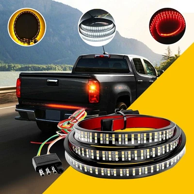 60" 432 3-Row LED Truck Tailgate Strip Light Reverse Bar Brake Signal Tail Lamp - Image 1 of 4