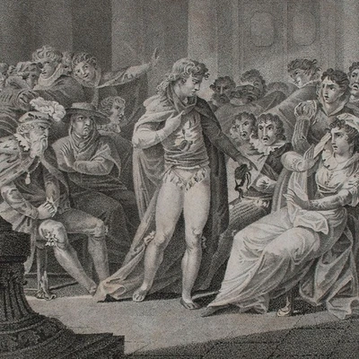 Abällino Bandit Theater Illustration Tromlitz Orig Punktierstich frühes 19 Jhd - Bild 1 von 4