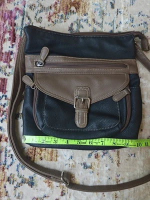 St Johns Bay Satchel with many pockets 2 Tone Leather Look - Image 1 of 4