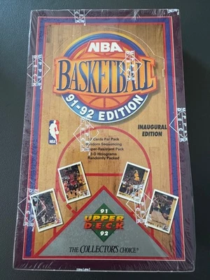 Caja de pasatiempos sellada de fábrica de baloncesto edición inaugural de cubierta superior 1991-92 Foto 1 de 3