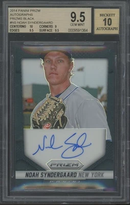 Panini Prizm Noah Syndergaard #NS 2014 autógrafo negro Prizm 1/1 BGS 9,5/10 automático Foto 1 de 2