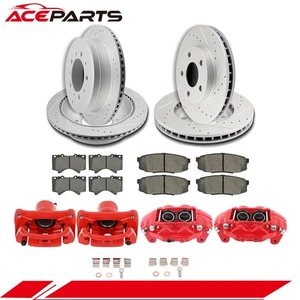 Front Rear Brake Calipers w/ Rotors Ceramic Pads for Toyota Tundra 2007-16 2017 - Imagen 1 de 10