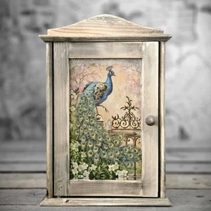 Vintage Schlüsselkasten Holz 29,5 x 20 cm mit 6 Haken Shabby Schlüsselschrank  - Bild 1 von 2
