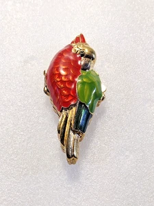 VTG Estee Lauder Solid Perfume Compact Enameled Bird Collectible Empty Compact - Picture 1 of 10