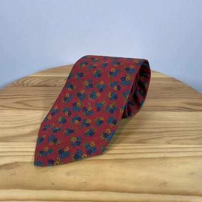 Corbata GAP Vintage Floral Colorido Algodón Hecha en EE. UU. - Rojo Azul Amarillo Foto 1 de 4