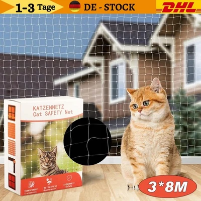 3x8m Katzennetz Balkonschutznetz Katzenschutznetz Balkonschutz für Fenster Beiß - Bild 1 von 4