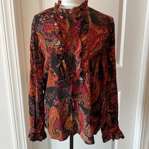 Zara Paisley Blouse / Size Medium - Picture 1 of 7