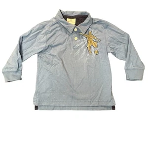 Hanna Andersson Shirt Boys 100 Blue Long Sleeve Soccer Cotton School Casual - Picture 1 of 11