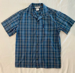 Columbia Sportswear Men Blue Plaid Size L  Short Sleeve 100% Cotton Shirt - Picture 1 of 9