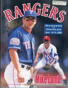 Rusty Greer & Brian Sikorski - Signed Texas Rangers 2000 Souvenir Program - Picture 1 of 1