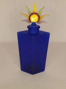 Bottiglia profumo in vetro blu cobalto Decò vintage - Foto 1 di 5