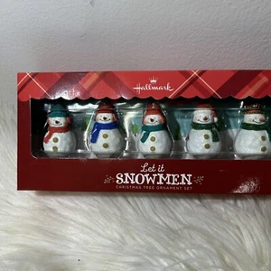 Hallmark Let It Snowmen Christmas Tree Mini Snowman Ornaments 1-1/2 in. Set NEW - Picture 1 of 3