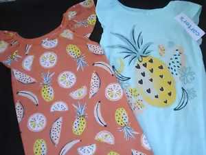 Carter's Girl's Nightgowns Fruit Prints Set of Two Size 4-5 NEW - Picture 1 of 5