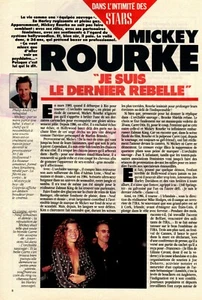 ▬► CLIPPING - Coupure de presse - MICKEY ROURKE - 2 pages - Picture 1 of 1