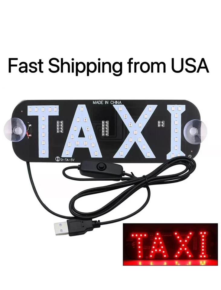 USB LED Indicator Taxi Light Panel Sign Warning Light Car Interior Roof Light - Image 1 of 1