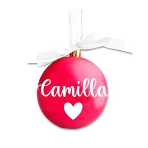 Palla di Natale personalizzata con nome e cuoricino, pallina albero di Natale - Foto 1 di 3