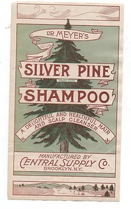 1900 Label Dr Meyers Silver Pine Shampoo Brooklyn NY - Picture 1 of 1