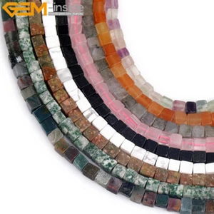 Natural 4mm Cubic Labradorite Quartz Loose Beads For Jewelry Making 15" Beads UK - Picture 1 of 40