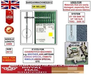 YAMATO VC-2700 TVX3 SAN SIZE 80/12 UY128 SAN10 (GJS) INDUS SEWING MCHN NEEDLE - Picture 1 of 4
