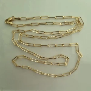 9ct 9K solid Gold Paperclip chain. 45cm or 18" and 50cm or 20". Made in Italy. - Picture 1 of 6