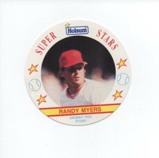 RANDY MYERS 1991 HOLSUM SUPER STARS DISC #8 BASEBALL CARD