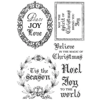 Juego de estampillas de goma transparentes sin montar de la colección de Papá Noel de Navidad Kaisercraft CS309 Foto 1 de 2