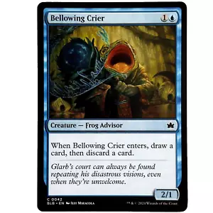 x4 Bellowing Crier Bloomburrow Criatura Rana Asesor Juego Común M/NM Azul - Imagen 1 de 4