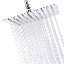 Chrome 16 inch Rainfall Shower Head Square Stainless Steel Shower Head Top Spray