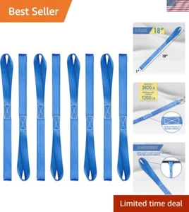 Heavy-Duty 18in Blue Tie-Down Straps - 3600lbs, Easy Loop Design, 8 Count - Picture 1 of 9