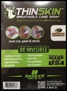(3) Packs Thinskin Mossy Oak Shadow Grass Wrap Sheets. 840 sq In Adhesive Wrap - Picture 1 of 3