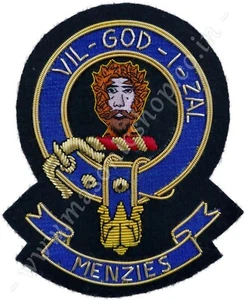 PARCHE BORDADO A MANO INSIGNIA DE CLAN ESCOCÉS - MENZIES - Imagen 1 de 1