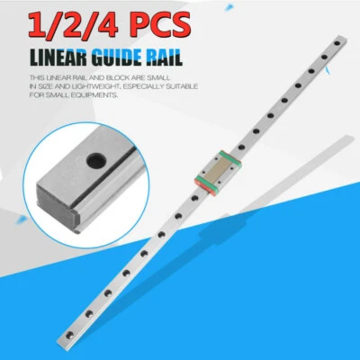 1/2/4PCS MGN12H/9H 200-1000mm Linearführung Gleitschiene Linear Rail Mit Block - Bild 1 von 4