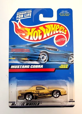 VTG Hot Wheels Mustang Cobra 1998 Blue & White Card #1066 - Image 1 of 4