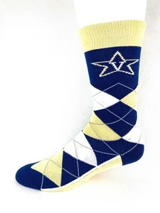 Vanderbilt Navy & Gold Argyle Lineup Deuce Crew Socks - Picture 1 of 2