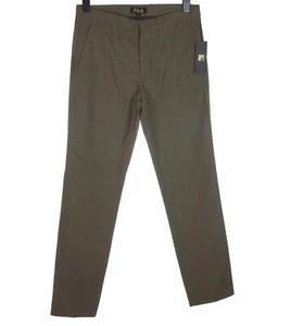 Nuevos Pantalones Auténticos Para Hombre Fila Pin a Rayas Medianos W32"" L33"" Línea Dorada Beige - Imagen 1 de 5