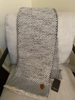 Cobertor Trussardi mistura de lã luxo arremesso, pedra/cinza NOVO - Imagem 1 de 2