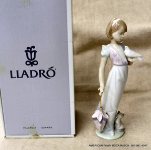 Lladro Summer Stroll Un Alto En El Camino 7611 w/Original Box Collectors Society - Picture 1 of 13